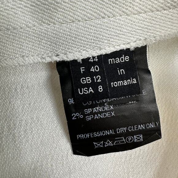 Derek Lam New York Cream Denim Stretch Form Fitting Knee Length Sleeveless Dress - Picture 8 of 12